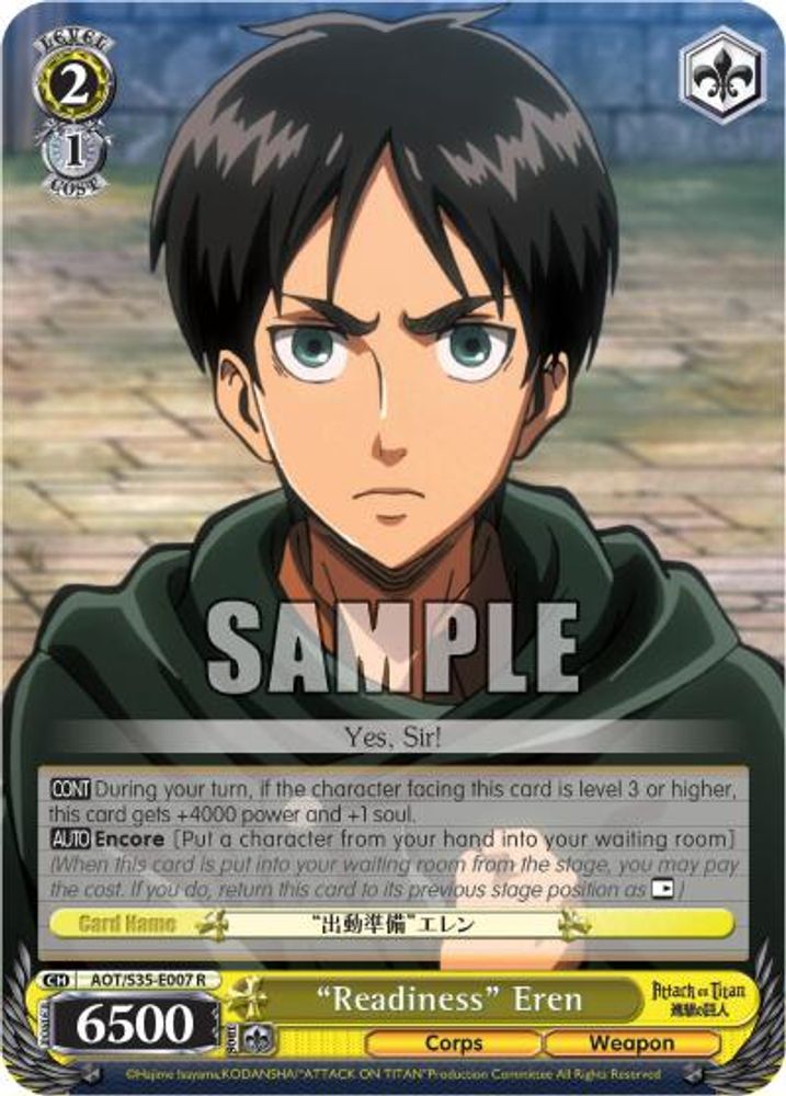"Readiness" Eren, Standard, front