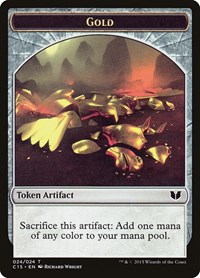 Gold // Knight (Vigilance) Double-Sided Token, Commander 2015