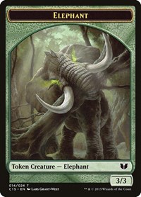 Elephant // Saproling Double-Sided Token, Commander 2015