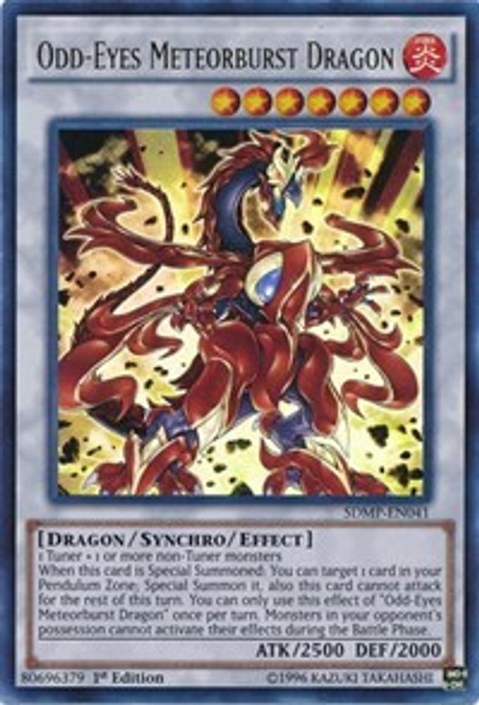 Odd-Eyes Meteorburst Dragon, 1st-edition, front