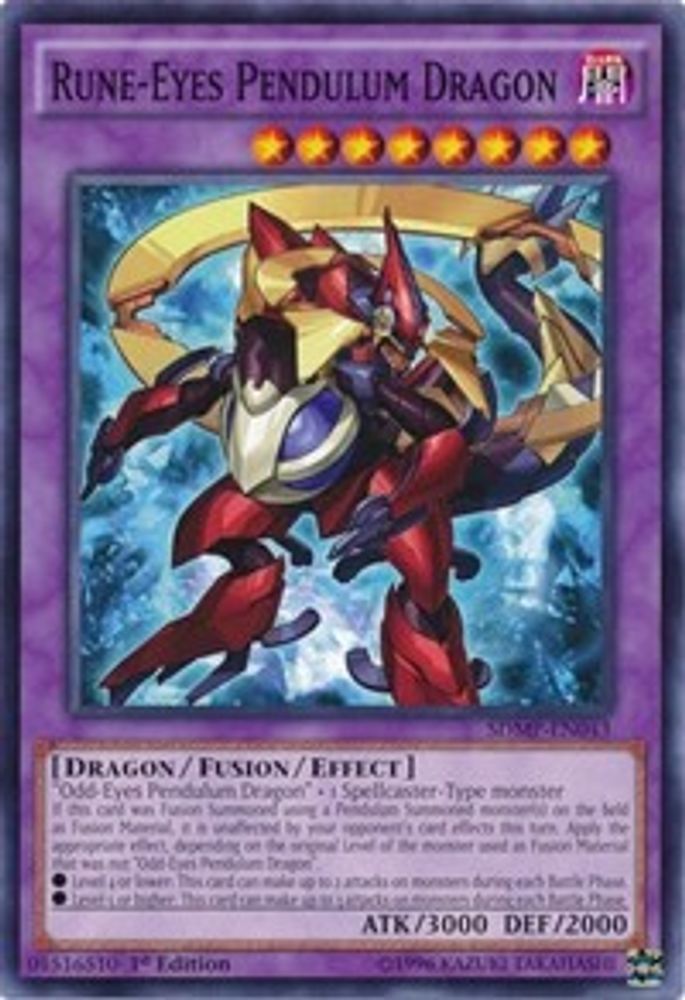 Rune-Eyes Pendulum Dragon, 1st-edition, front