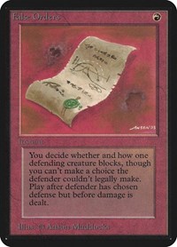 False Orders, Alpha Edition