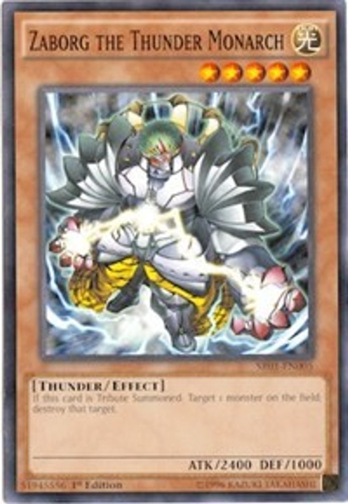 Zaborg the Thunder Monarch, 1st-edition, front