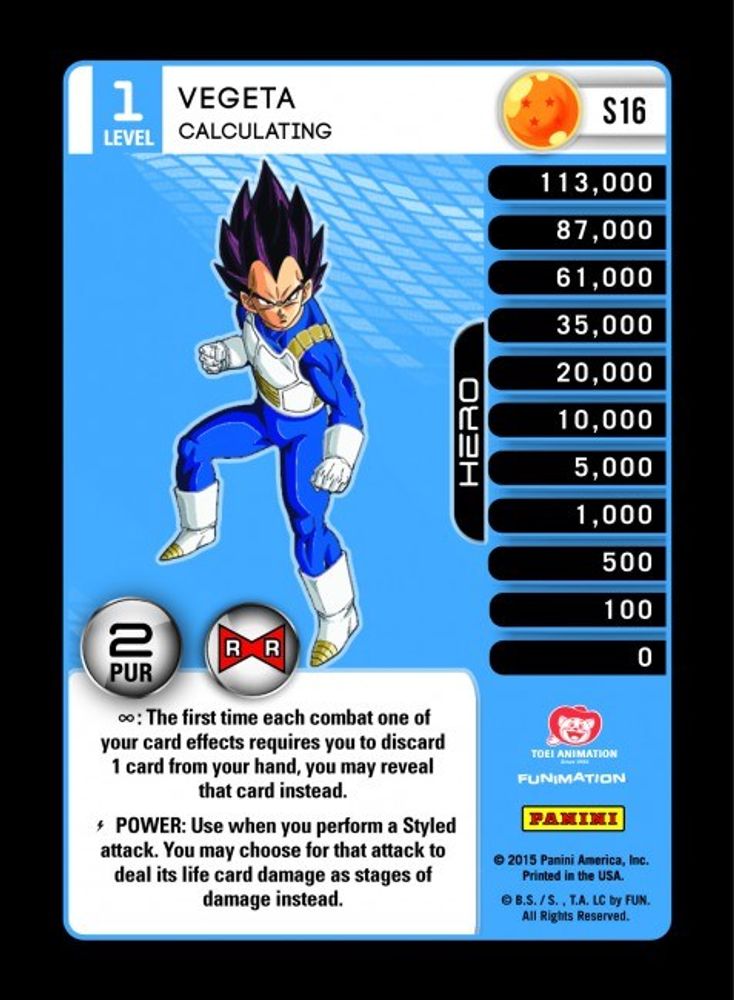 Vegeta - Calculating (High Tech Foil), Foil, front