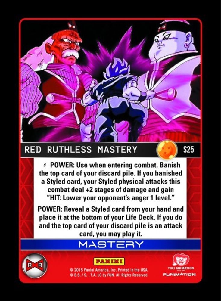 Red Ruthless Mastery (High Tech Foil), Foil, front