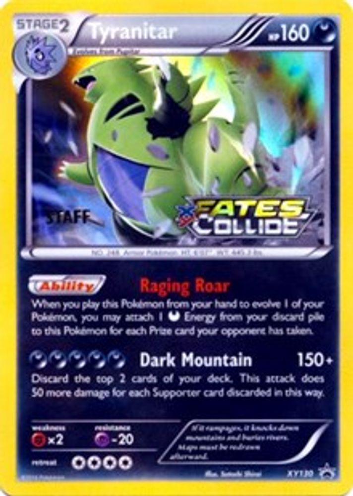Tyranitar - XY130 (Prerelease) [Staff]