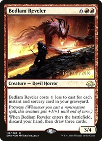 Bedlam Reveler, Prerelease Cards