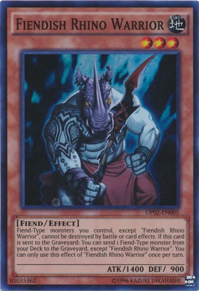 Fiendish Rhino Warrior, Unlimited, front