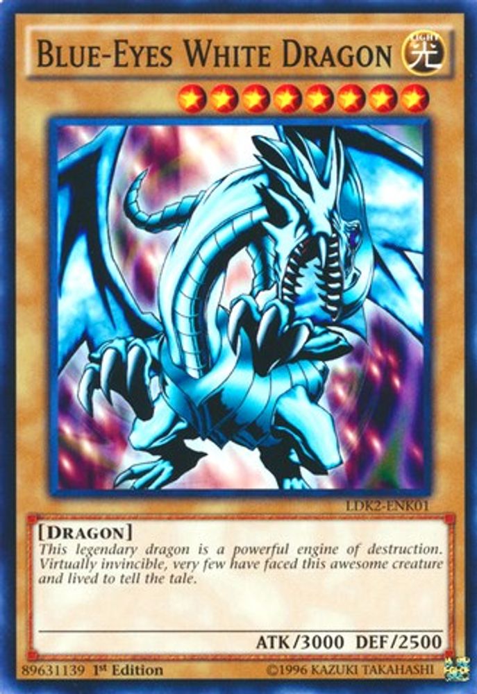 Blue-Eyes White Dragon (Version 1), 1st-edition, front