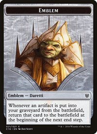 Emblem - Daretti, Scrap Savant // Thopter Double-Sided Token, Commander 2016