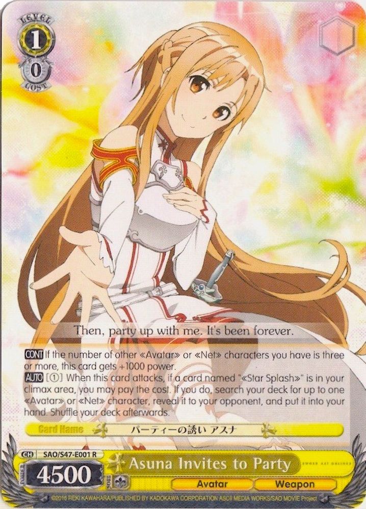 Asuna Invites to Party, Standard, front