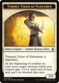 Temmet, Vizier of Naktamun // Zombie Double-Sided Token, Amonkhet