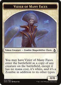 Vizier of Many Faces // Zombie Double-Sided Token, Amonkhet