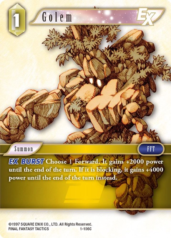 Golem EX, Standard, front