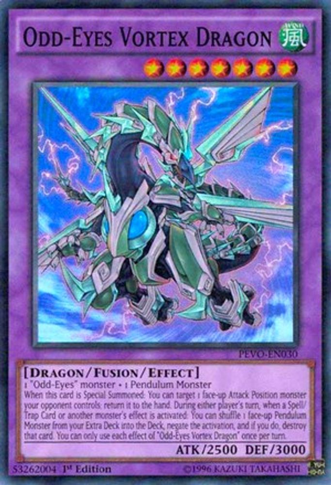 Odd-Eyes Vortex Dragon, 1st-edition, front