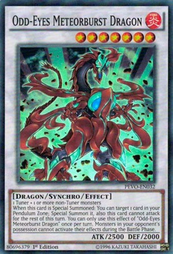 Odd-Eyes Meteorburst Dragon, 1st-edition, front