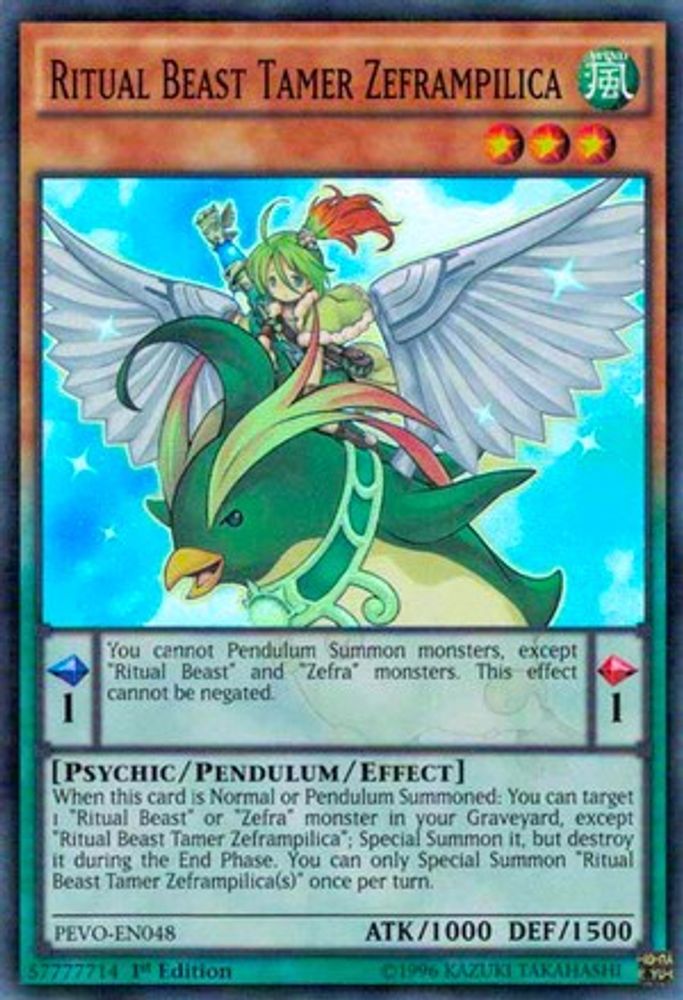 Ritual Beast Tamer Zeframpilica, 1st-edition, front