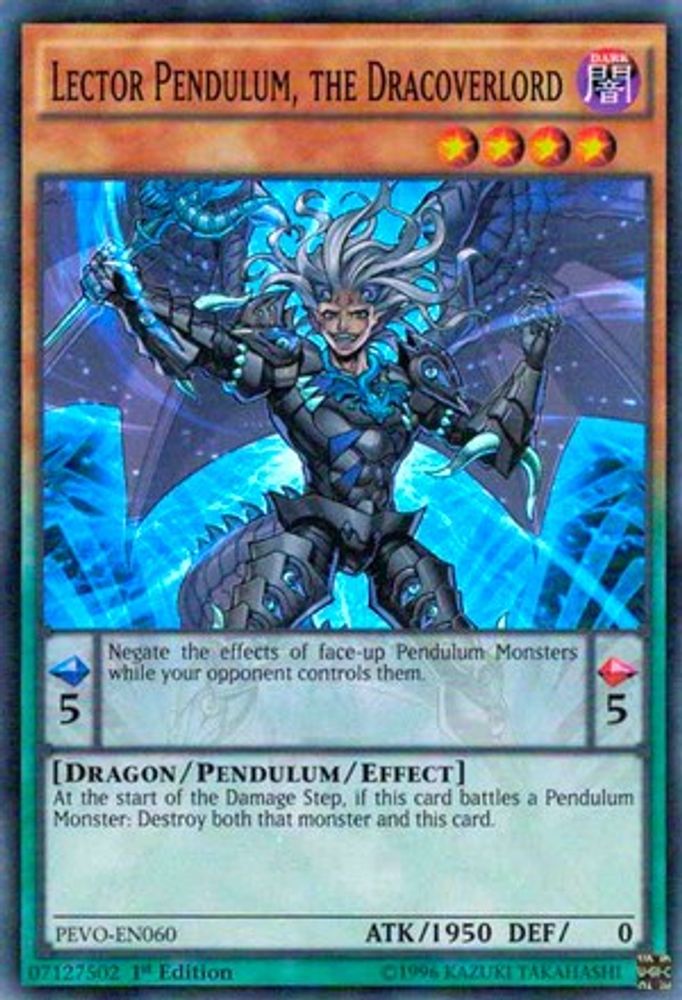 Lector Pendulum, the Dracoverlord, 1st-edition, front