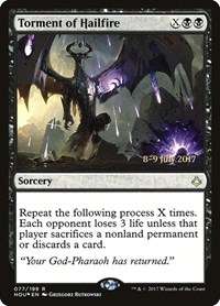 Torment of Hailfire, Prerelease Cards