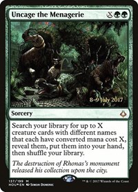 Uncage the Menagerie, Prerelease Cards