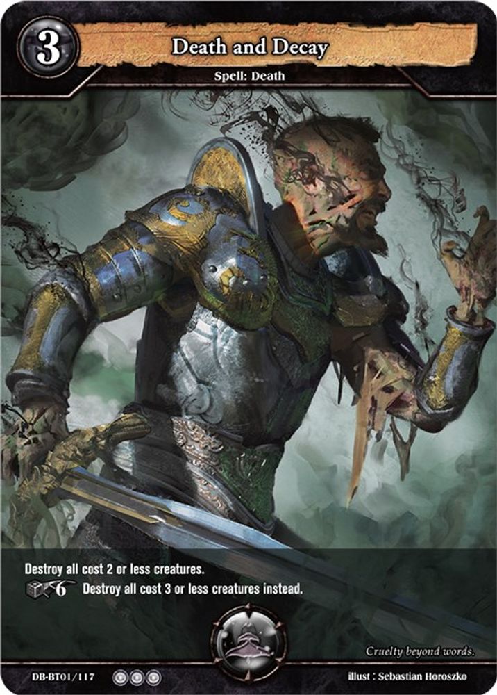 Death and Decay, Standard, front