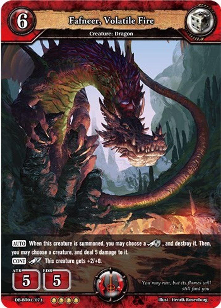 Fafneer, Volatile Fire, Standard, front