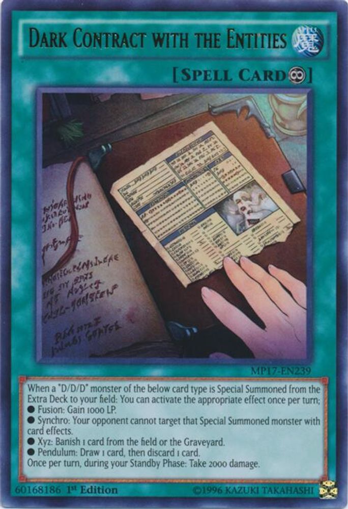 Dark Contract with the Entities, 1st-edition, front