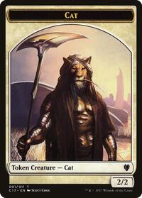 Cat // Cat Warrior Double-Sided Token, Commander 2017