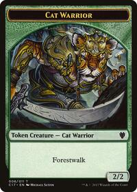 Cat Warrior // Rat Double-Sided Token, Commander 2017