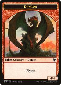Dragon (006) // Gold Double-Sided Token, Commander 2017