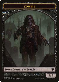 Zombie // Gold Double-Sided Token, Commander 2017