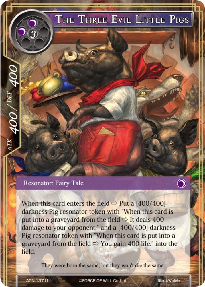 The Three Evil Little Pigs, Standard, front