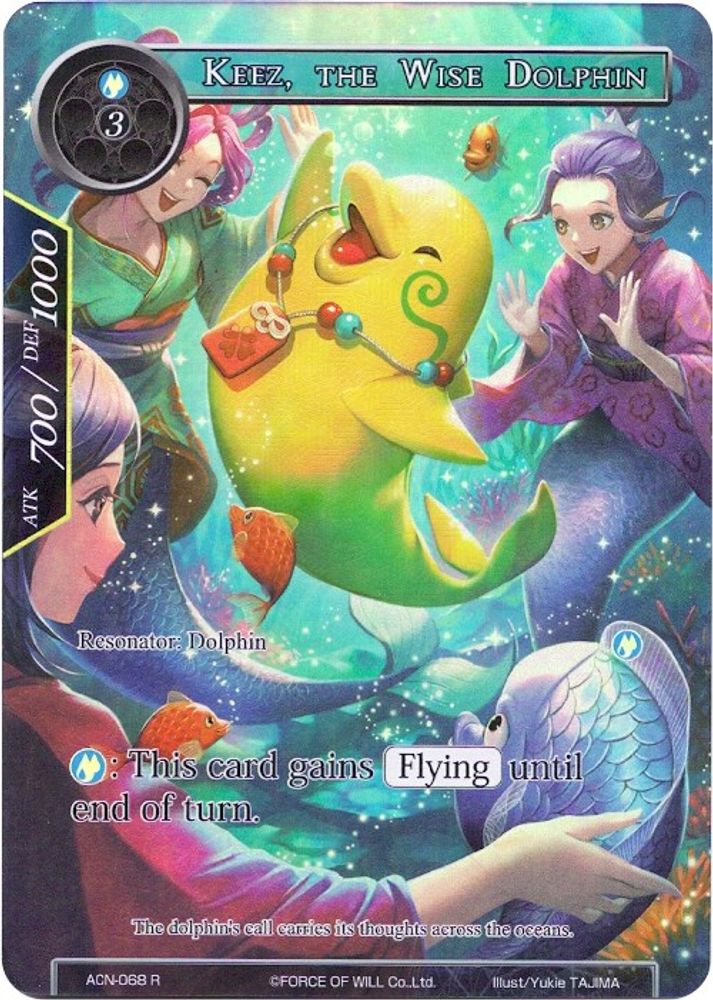 Keez, the Wise Dolphin (Full Art), Foil, front