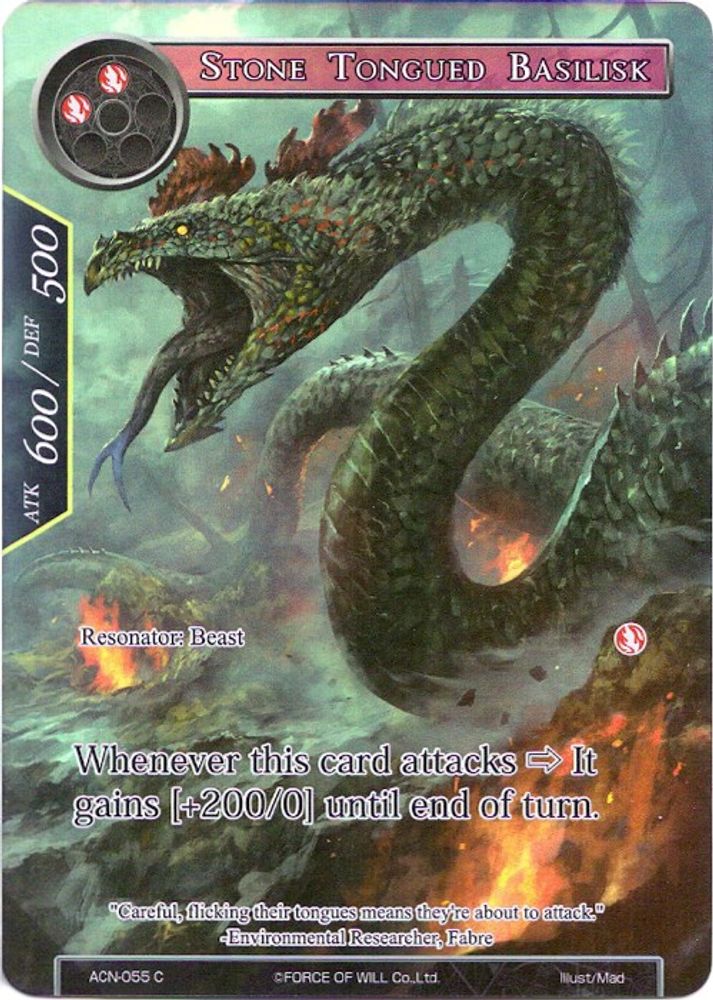 Stone Tongued Basilisk (Full Art), Foil, front