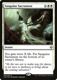 Sanguine Sacrament, Prerelease Cards