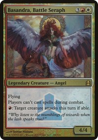 Basandra, Battle Seraph (Commander Launch Promo), Oversize Cards