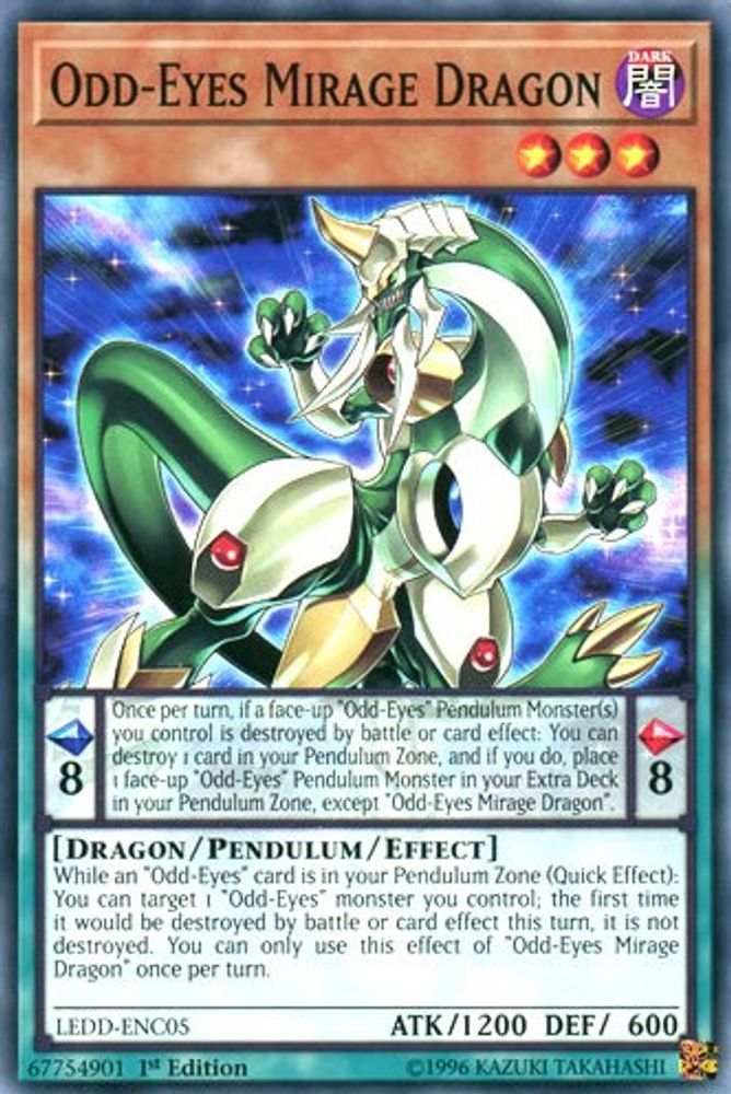 Odd-Eyes Mirage Dragon, 1st-edition, front