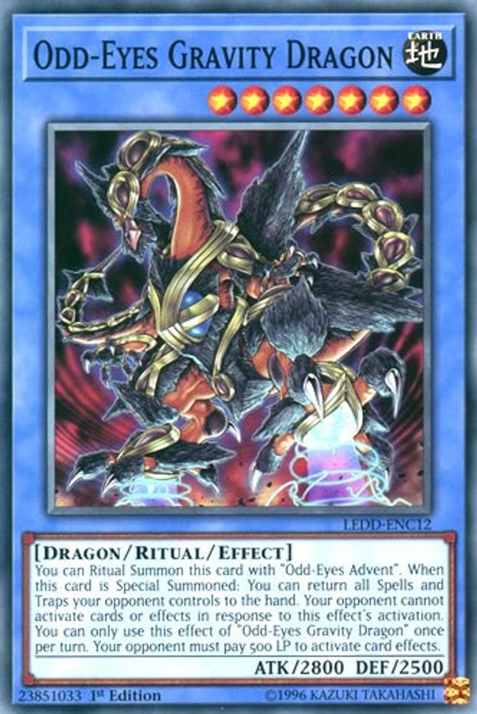 Odd-Eyes Gravity Dragon, 1st-edition, front