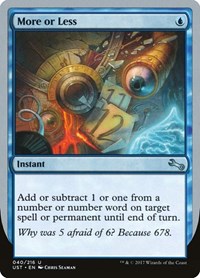 More or Less, Unstable