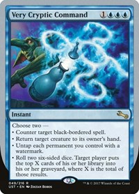 Very Cryptic Command (E), Unstable