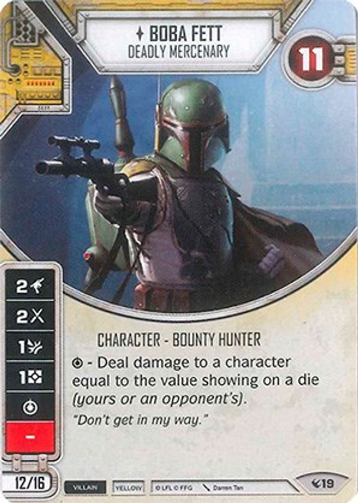 Boba Fett - Deadly Mercenary, Card-and-die, front