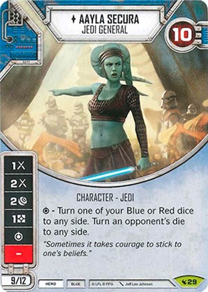 Aayla Secura - Jedi General, Card-and-die, front