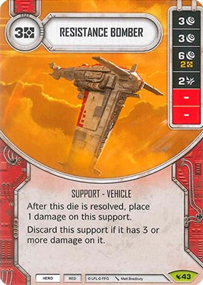 Resistance Bomber, Card-and-die, front