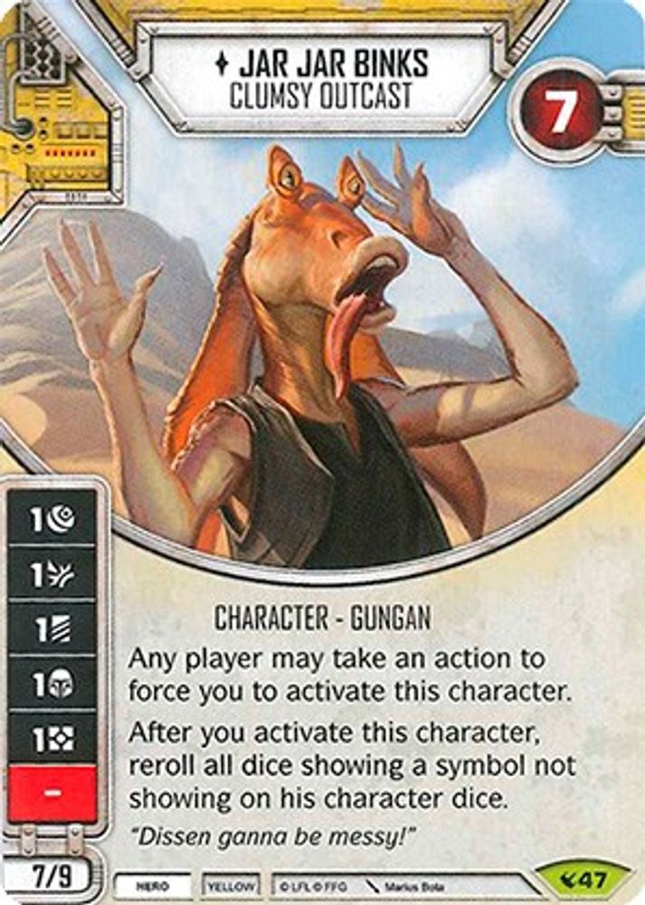 Jar Jar Binks - Clumsy Outcast (Card Only), Standard, front