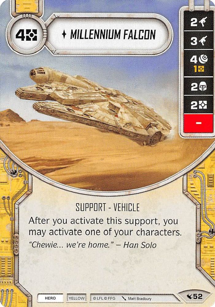Millennium Falcon, Card-and-die, front