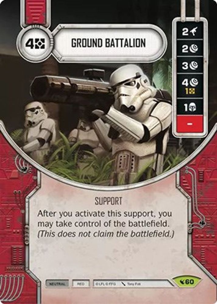 Ground Battalion, Card-and-die, front