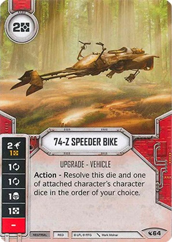 74-Z Speeder Bike, Card-and-die, front