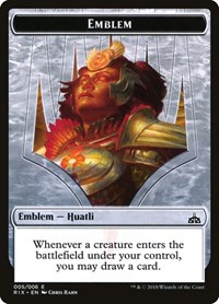 Emblem - Huatli, Radiant Champion, Rivals of Ixalan