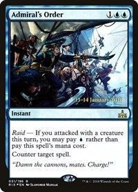 Admiral's Order, Prerelease Cards