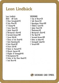 1996 Leon Lindback Decklist Card, World Championship Decks